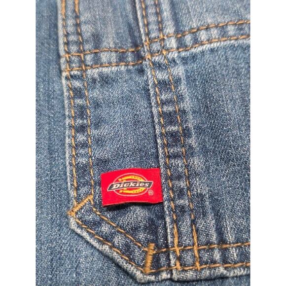 Dickies Women’s Relaxed Fit Bib Y2K preppy Overalls Jumpsuit Mid Wash XS A004182 - Picture 13 of 15